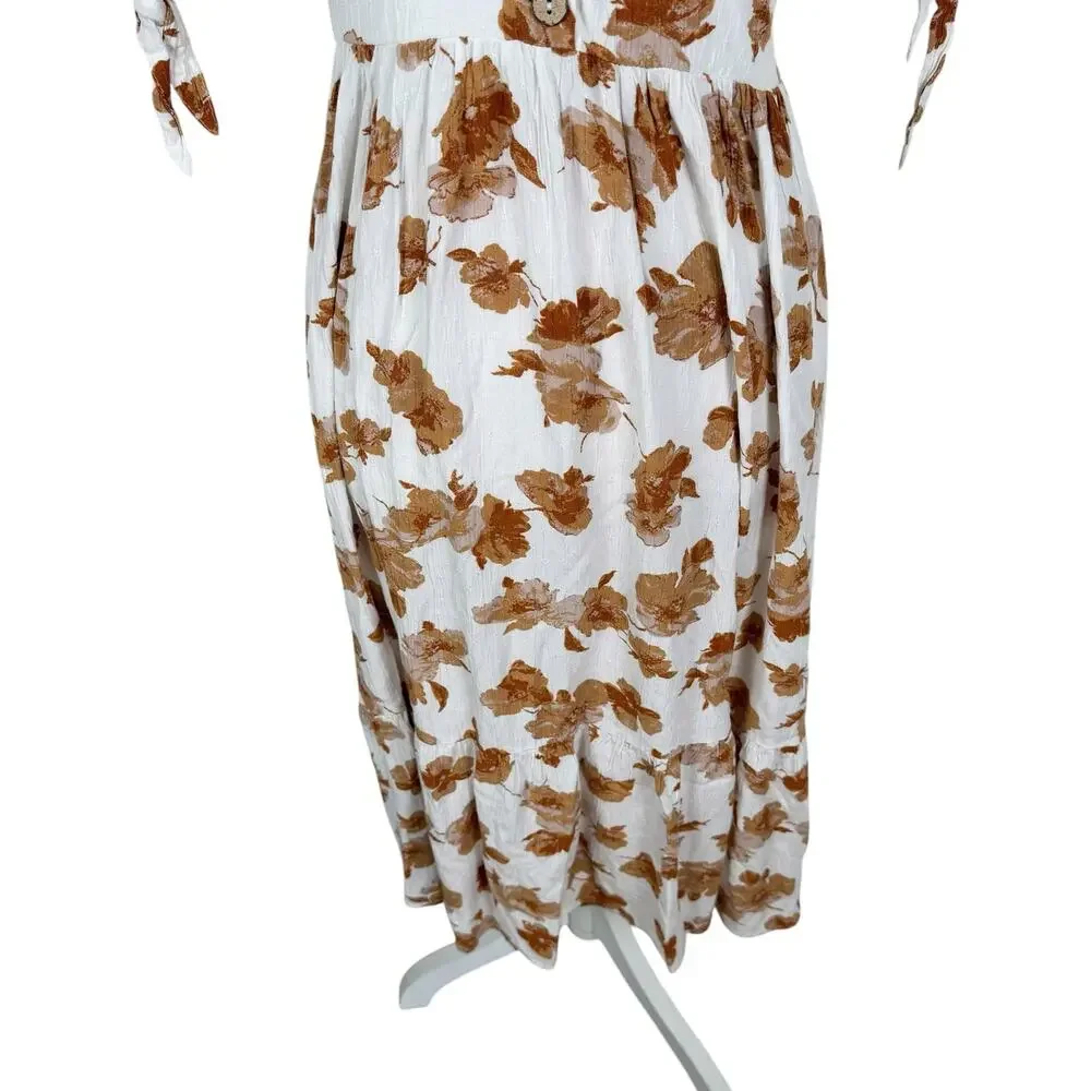 Altar'd State Floral Stacie Dress Size Medium Midi Boho Western Ranch Romantic - Picture 4 of 11